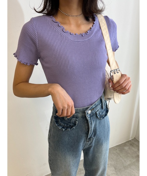 PHILLY（フィリー）の「半袖メロウトップス（Tシャツ/カットソー・レディース・ブラック/ホワイト/パープル・FREE）」の13枚目の写真