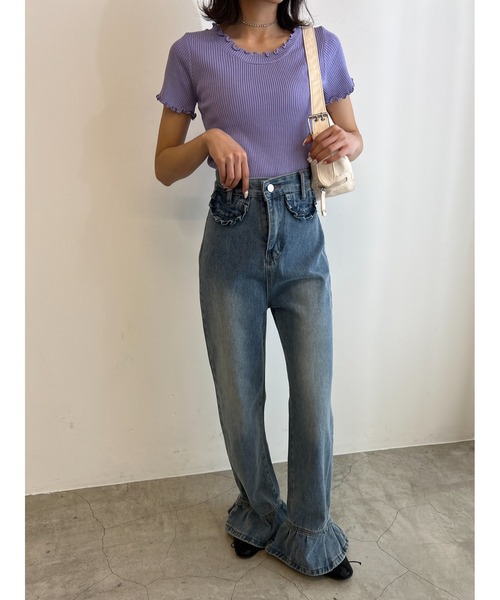 PHILLY（フィリー）の「半袖メロウトップス（Tシャツ/カットソー・レディース・ブラック/ホワイト/パープル・FREE）」の14枚目の写真