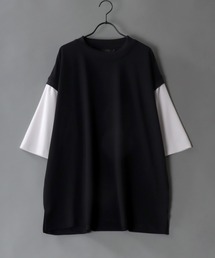 Cut georgette fake layered T-shirt /カット ジョーゼット フェイクレイヤード Tシャツ