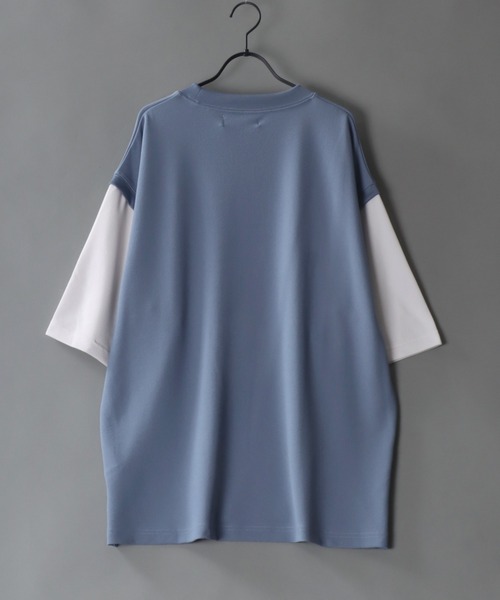 SITRY(シトリー)の「Cut georgette fake layered T-shirt /カット ジョーゼット フェイクレイヤード Tシャツ(Tシャツ/カットソー・メンズ・グレー/サックスブルー/ブラック/ベージュ・M/L)」の8枚目の写真