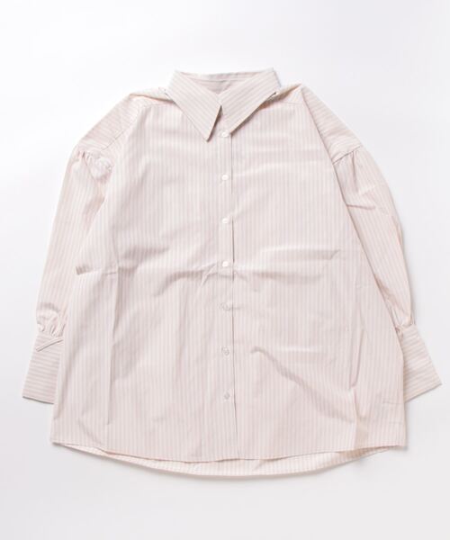 MAJESTIC LEGON(マジェスティックレゴン)の「ドロストロングシャツ(シャツ/ブラウス・レディース・ピンク/ベージュ・MEDIUM)」の1枚目の写真