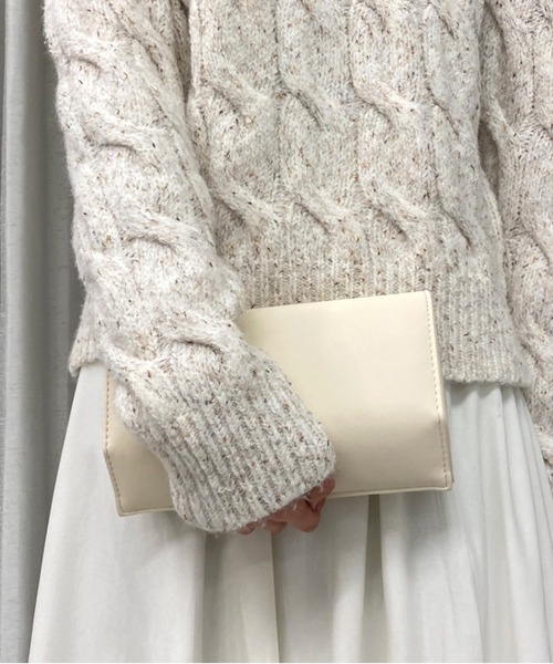 Olu.（オルドット）の「レザータッチレターバッグ（ハンドバッグ・レディース・イエロー/アイボリー/ブルーグレー・FREE）」の7枚目の写真