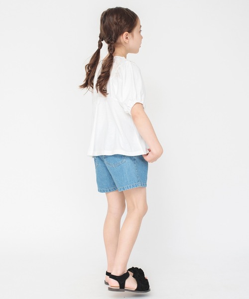 BRANSHES(ブランシェス)の「かぎ針編みモチーフTシャツ(Tシャツ/カットソー・キッズ・マスタード/オフホワイト・90/120/150/130/140/100/110)」の4枚目の写真