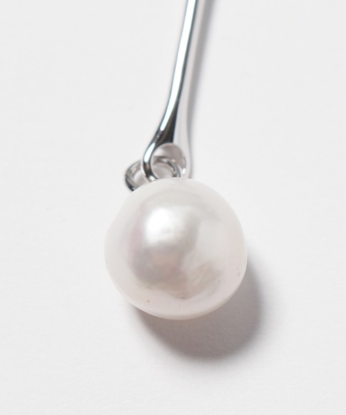 MARIA BLACK/マリアブラック Squash Earring White Pearl Silver フープピアス リングピアス パール