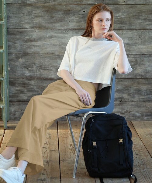 cloenc(クロエンス)の「◆ロゴショート丈リンガーTシャツ(Tシャツ/カットソー・レディース・グレー系その他/ホワイト系7・00)」の6枚目の写真