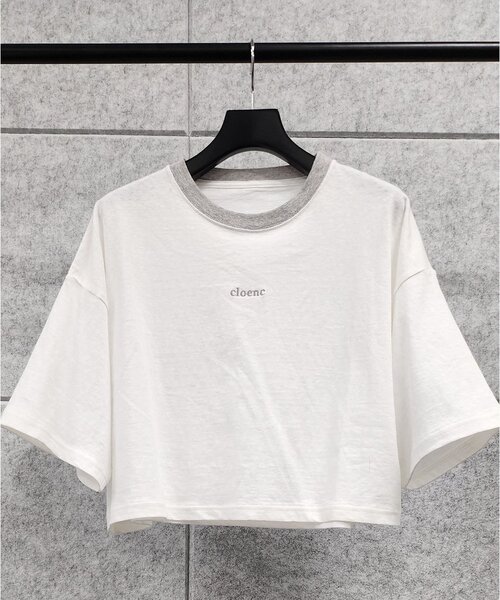 cloenc(クロエンス)の「◆ロゴショート丈リンガーTシャツ(Tシャツ/カットソー・レディース・グレー系その他/ホワイト系7・00)」の11枚目の写真