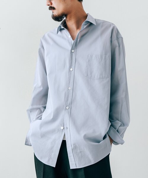 EDIFICE（エディフィス）の「スーピマコットン シアーシャツ（シャツ/ブラウス・メンズ・ホワイト/ベージュ/グレー/ブラック・LARGE/MEDIUM）」の3枚目の写真