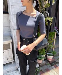 LAGUNAMOON | アシンメトリーネックラインニットプルオーバー(ニット/セーター)