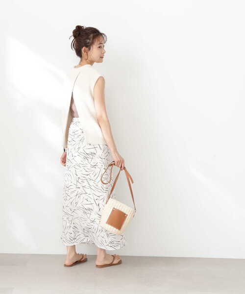 N.（N. Natural Beauty Basic）（エヌエヌナチュラルビューティーベーシック）の「【S Size Line】◆モノトーンプリントスカート（スカート・レディース・ホワイト系その他/ブラック系その他・SMALL/MEDIUM）」の22枚目の写真