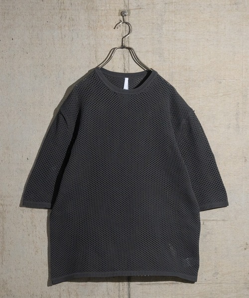 JOHN'S CLOSET(ジョンズクローゼット)の「【i】天竺Tシャツ×ビッグメッシュニット アンサンブル(ニット/セーター・メンズ・ブラック/ベージュ/チャコールグレー・X-LARGE/LARGE/MEDIUM)」の10枚目の写真