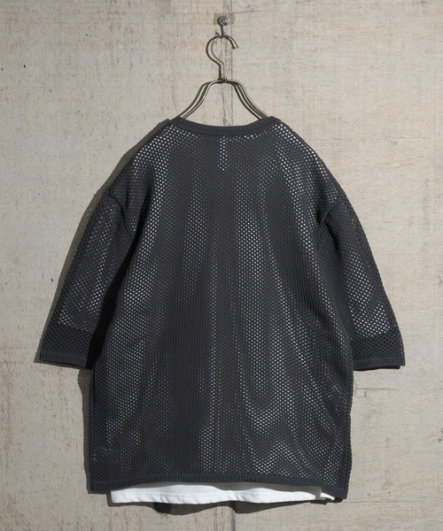 JOHN'S CLOSET(ジョンズクローゼット)の「【i】天竺Tシャツ×ビッグメッシュニット アンサンブル(ニット/セーター・メンズ・ブラック/ベージュ/チャコールグレー・X-LARGE/LARGE/MEDIUM)」の14枚目の写真