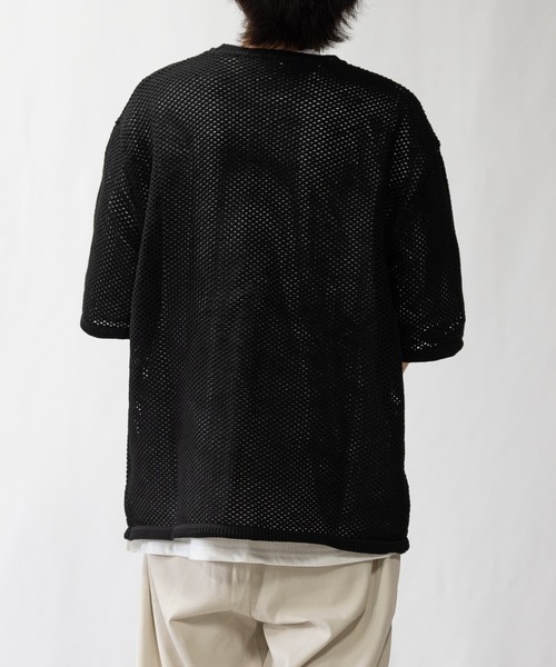 JOHN'S CLOSET(ジョンズクローゼット)の「【i】天竺Tシャツ×ビッグメッシュニット アンサンブル(ニット/セーター・メンズ・ブラック/ベージュ/チャコールグレー・X-LARGE/LARGE/MEDIUM)」の8枚目の写真