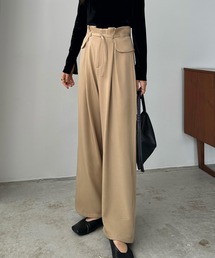2wayベルト付きタックワイドパンツ