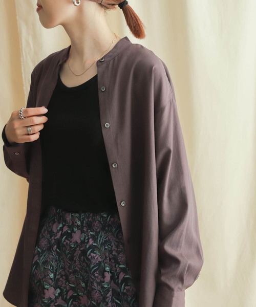 URBAN RESEARCH DOORS（アーバンリサーチドアーズ）の「バンドカラーワイドシャツ（シャツ/ブラウス・レディース・ダークブラウン/カーキ/ブラウン系その他・MEDIUM）」の13枚目の写真