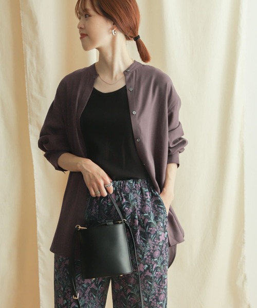 URBAN RESEARCH DOORS（アーバンリサーチドアーズ）の「バンドカラーワイドシャツ（シャツ/ブラウス・レディース・ダークブラウン/カーキ/ブラウン系その他・MEDIUM）」の14枚目の写真