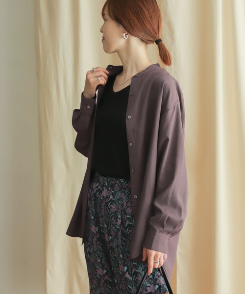 URBAN RESEARCH DOORS（アーバンリサーチドアーズ）の「バンドカラーワイドシャツ（シャツ/ブラウス・レディース・ダークブラウン/カーキ/ブラウン系その他・MEDIUM）」の15枚目の写真