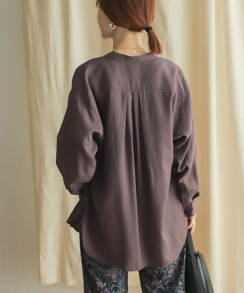 URBAN RESEARCH DOORS（アーバンリサーチドアーズ）の「バンドカラーワイドシャツ（シャツ/ブラウス・レディース・ダークブラウン/カーキ/ブラウン系その他・MEDIUM）」の16枚目の写真