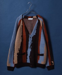 ANPAS | Total Pattern Shaggy Jacquard Knit Cardigan/総柄 シャギー ジャガード ニット カーディガン(カーディガン/ボレロ)
