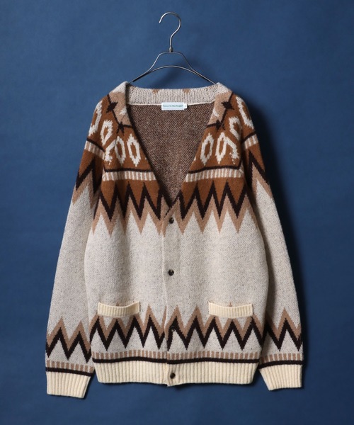 ANPAS（アンパス）の「Total Pattern Shaggy Jacquard Knit Cardigan/総柄 シャギー ジャガード ニット カーディガン（カーディガン/ボレロ・メンズ・ホワイト系その他/ブルー系その他/ブラウン系その他/ブラック系その他・L/M/LL）」の22枚目の写真