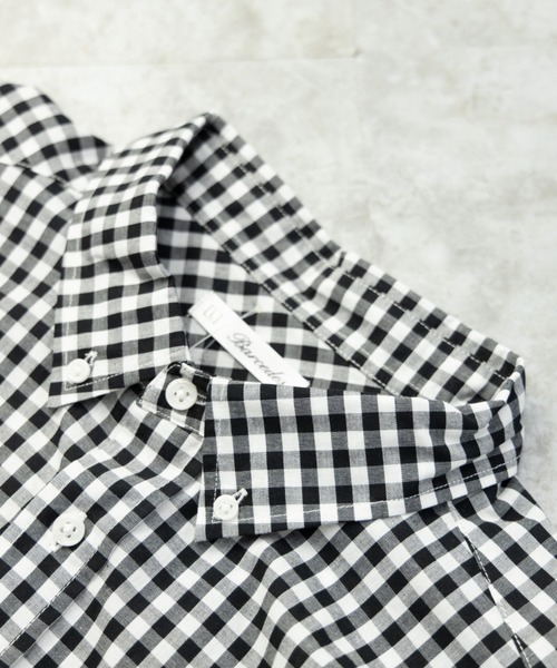 NYLAUS（ナイラス）の「レギュラーフィット ボタンダウン ロングスリーブ 平織チェック柄シャツ（シャツ/ブラウス・メンズ・グレー系/ブラック系1/ブラック系2/レッド系/ネイビー系/ブルー系・M/L/LL）」の7枚目の写真