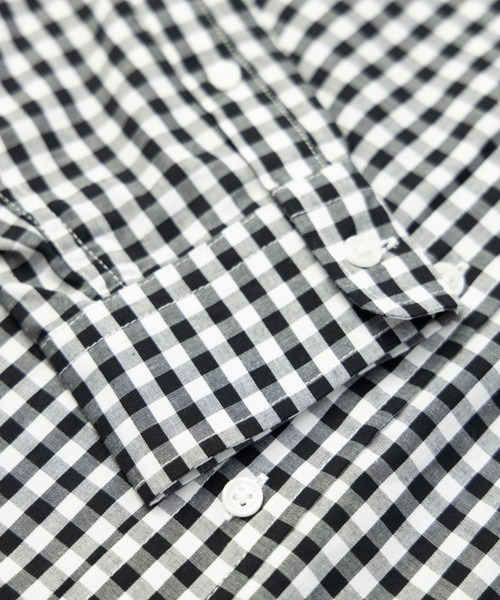 NYLAUS（ナイラス）の「レギュラーフィット ボタンダウン ロングスリーブ 平織チェック柄シャツ（シャツ/ブラウス・メンズ・グレー系/ブラック系1/ブラック系2/レッド系/ネイビー系/ブルー系・M/L/LL）」の10枚目の写真