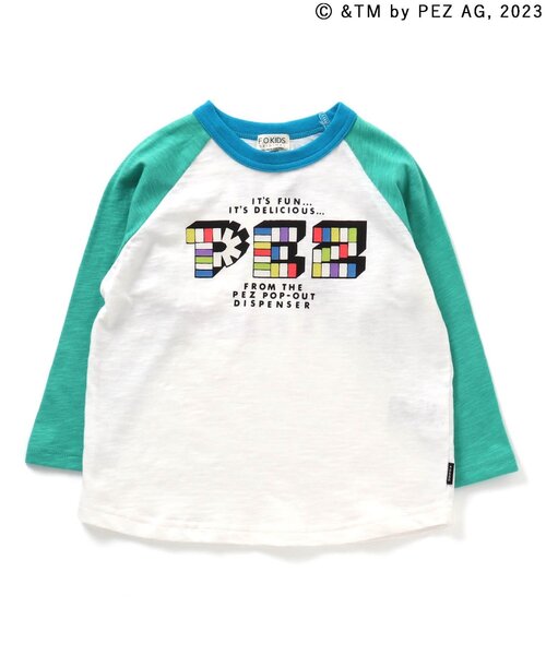 F.O.KIDS（エフオーキッズ）の「PEZコラボ　ラグラン長袖Tシャツ（Tシャツ/カットソー・キッズ・グリーン/ブラック/レインボー/パープル・100/110/120/80/130/140/150/95/90）」の3枚目の写真