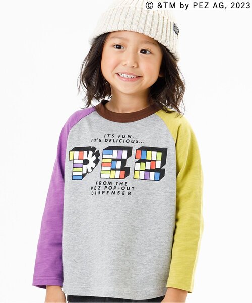 F.O.KIDS（エフオーキッズ）の「PEZコラボ　ラグラン長袖Tシャツ（Tシャツ/カットソー・キッズ・グリーン/ブラック/レインボー/パープル・100/110/120/80/130/140/150/95/90）」の4枚目の写真
