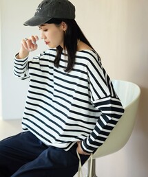 限定展開 バスク ボーダー ロングスリーブ Tシャツ