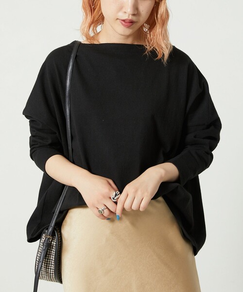 FREAK'S STORE(フリークスストア)の「限定展開 バスク ボーダー ロングスリーブ Tシャツ(Tシャツ/カットソー・レディース・チャコール/レッド/ライトピンク/その他/その他2/グリーン/ブラック×ホワイト/ホワイト×ブラック/ブラック/ベージュ/オフホワイト/マスタード/ブルー/カモフラージュ/レオパード・フリ-)」の20枚目の写真