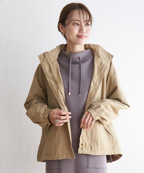 ikka(イッカ)の「撥水裏地付きマウンテンパーカー(マウンテンパーカー・レディース・ベージュ/オリーブ/チャコールグレー/ブルー・L/S/M)」の8枚目の写真