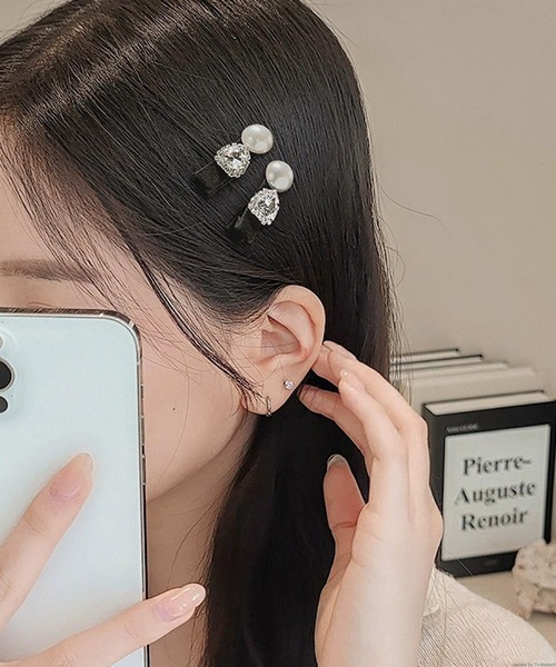 TONE SELECT GOODS(トーンセレクトグッズ)の「pur chouchou/パールミニヘアクリップセット P4095(バレッタ/ヘアクリップ・レディース・ブラック系その他/ブラック系その他2/ブラック系その他3・FREE)」の3枚目の写真