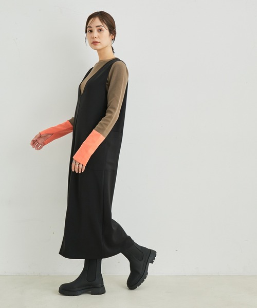 le cercle ADAM ET ROPE'（ルセルクルアダムエロペ）の「バイカラースリーブニット（ニット/セーター・レディース・サックスブルー/ブラック/オフホワイト/ベージュ系その他・FREE）」の12枚目の写真