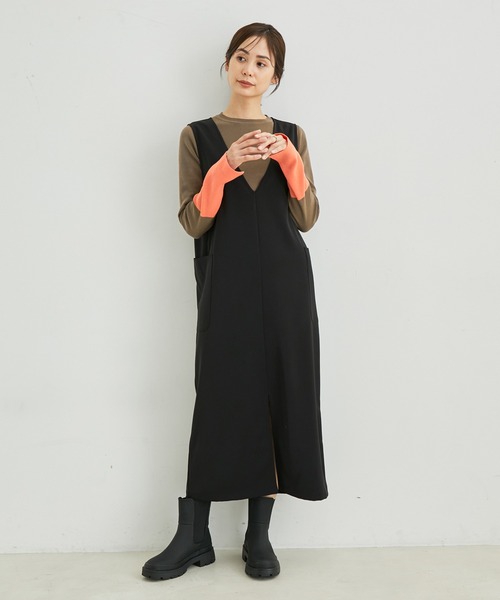 le cercle ADAM ET ROPE'（ルセルクルアダムエロペ）の「バイカラースリーブニット（ニット/セーター・レディース・サックスブルー/ブラック/オフホワイト/ベージュ系その他・FREE）」の13枚目の写真