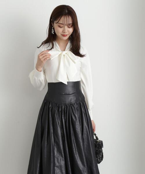 PROPORTION BODY DRESSING(プロポーションボディドレッシング)の「シフォンボウタイニット / 1213270917(ニット/セーター・レディース・ブラック/ホワイト系その他/ブルー・SMALL/MEDIUM)」の6枚目の写真