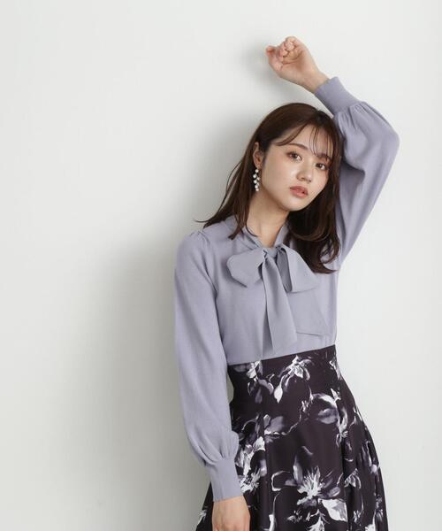 PROPORTION BODY DRESSING(プロポーションボディドレッシング)の「シフォンボウタイニット / 1213270917(ニット/セーター・レディース・ブラック/ホワイト系その他/ブルー・SMALL/MEDIUM)」の18枚目の写真