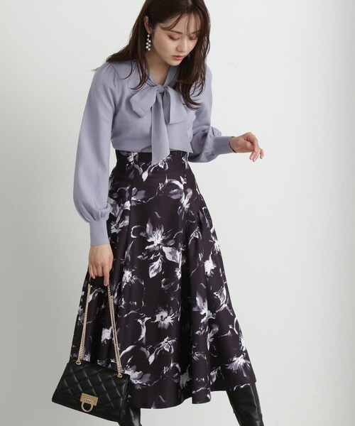 PROPORTION BODY DRESSING(プロポーションボディドレッシング)の「シフォンボウタイニット / 1213270917(ニット/セーター・レディース・ブラック/ホワイト系その他/ブルー・SMALL/MEDIUM)」の20枚目の写真