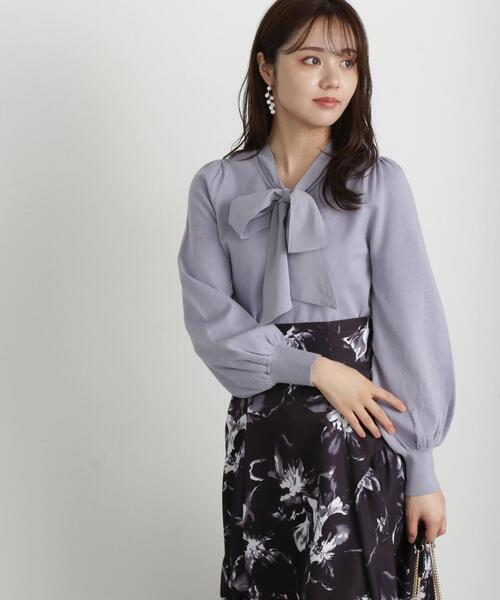 PROPORTION BODY DRESSING(プロポーションボディドレッシング)の「シフォンボウタイニット / 1213270917(ニット/セーター・レディース・ブラック/ホワイト系その他/ブルー・SMALL/MEDIUM)」の22枚目の写真