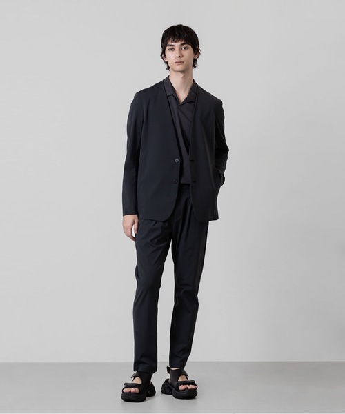 ATTACHMENT（アタッチメント）の「NY/CO ストレッチジャージー カラーレスジャケット / NY/CO STRETCH JERSEY COLLARLESS JACKET（ノーカラージャケット・メンズ・ダークグレー/ブラック・3/4/2/1）」の5枚目の写真