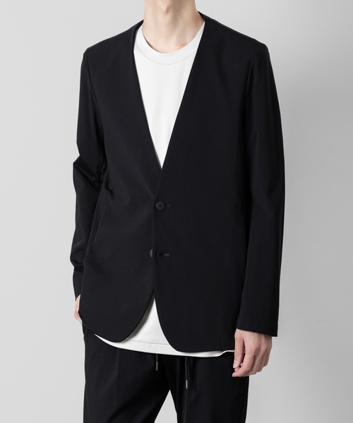 ATTACHMENT（アタッチメント）の「NY/CO ストレッチジャージー カラーレスジャケット / NY/CO STRETCH JERSEY COLLARLESS JACKET（ノーカラージャケット・メンズ・ダークグレー/ブラック・3/4/2/1）」の20枚目の写真