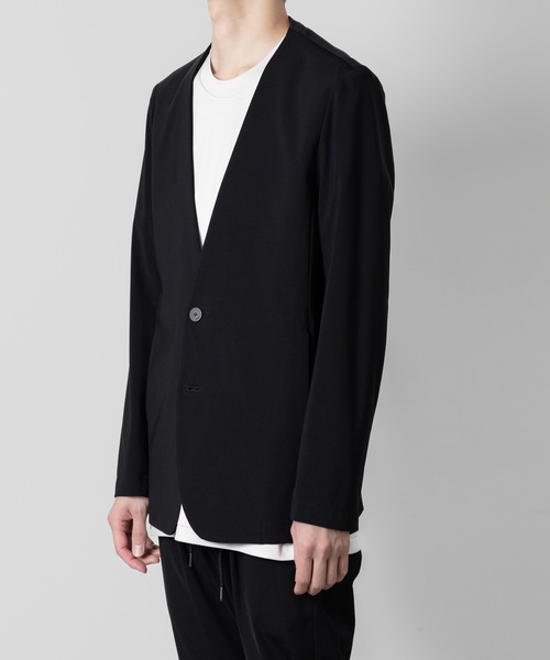 ATTACHMENT（アタッチメント）の「NY/CO ストレッチジャージー カラーレスジャケット / NY/CO STRETCH JERSEY COLLARLESS JACKET（ノーカラージャケット・メンズ・ダークグレー/ブラック・3/4/2/1）」の21枚目の写真