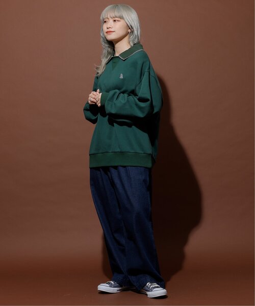 DOUBLE NAME(ダブルネーム)の「ミニ恐竜ワッペンポロ衿プルオーバー/ユニセックス可(Tシャツ/カットソー・レディース・ブラック/グリーン/モカ・FREE)」の15枚目の写真