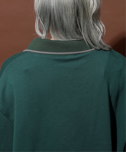 tシャツ ミニ恐竜ワッペンポロ衿プルオーバー/ユニセックス可 レディース メンズ DOUBLE NAME tシャツ ミニ恐竜ワッペンポロ衿プルオーバー/ユニ
