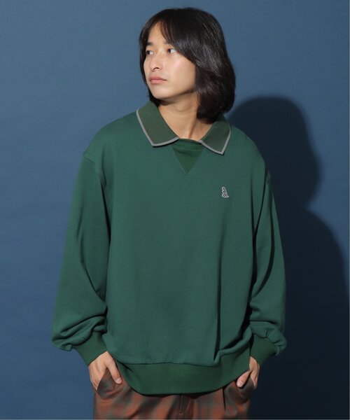 DOUBLE NAME(ダブルネーム)の「ミニ恐竜ワッペンポロ衿プルオーバー/ユニセックス可(Tシャツ/カットソー・レディース・ブラック/グリーン/モカ・FREE)」の5枚目の写真