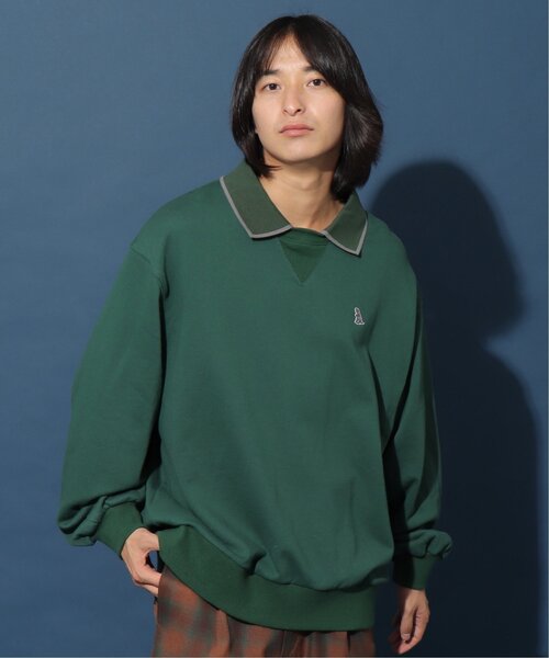 DOUBLE NAME(ダブルネーム)の「ミニ恐竜ワッペンポロ衿プルオーバー/ユニセックス可(Tシャツ/カットソー・レディース・ブラック/グリーン/モカ・FREE)」の6枚目の写真