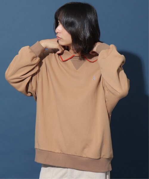 DOUBLE NAME(ダブルネーム)の「ミニ恐竜ワッペンポロ衿プルオーバー/ユニセックス可(Tシャツ/カットソー・レディース・ブラック/グリーン/モカ・FREE)」の7枚目の写真