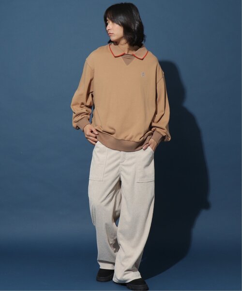 DOUBLE NAME(ダブルネーム)の「ミニ恐竜ワッペンポロ衿プルオーバー/ユニセックス可(Tシャツ/カットソー・レディース・ブラック/グリーン/モカ・FREE)」の9枚目の写真
