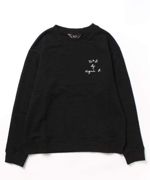 To b. by agnes b.(トゥービーバイアニエスベー)の「スリーレイヤード ロゴ スウェットプルオーバー(スウェット・レディース・ブラック・38/40)」の9枚目の写真