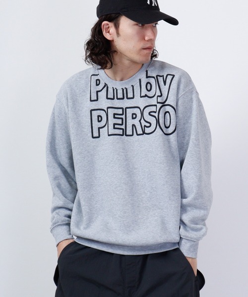 PERSON'S(パーソンズ)の「PERSON'S 裏起毛プリントクルートレーナー(スウェット・メンズ・ホワイト/杢グレー/ブラック・LL/4L/3L/M/L)」の3枚目の写真