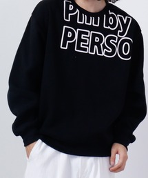 PERSON'S 裏起毛プリントクルートレーナー