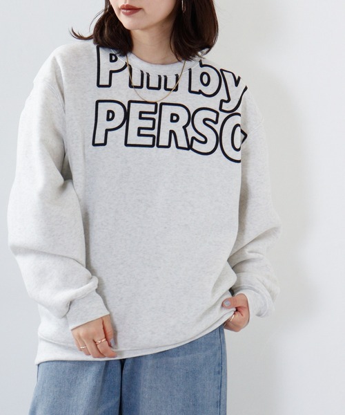 PERSON'S(パーソンズ)の「PERSON'S 裏起毛プリントクルートレーナー(スウェット・メンズ・ホワイト/杢グレー/ブラック・LL/4L/3L/M/L)」の9枚目の写真